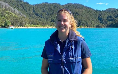 Abel Tasman Charters Deckhand and trainee skipper, Emma Langford