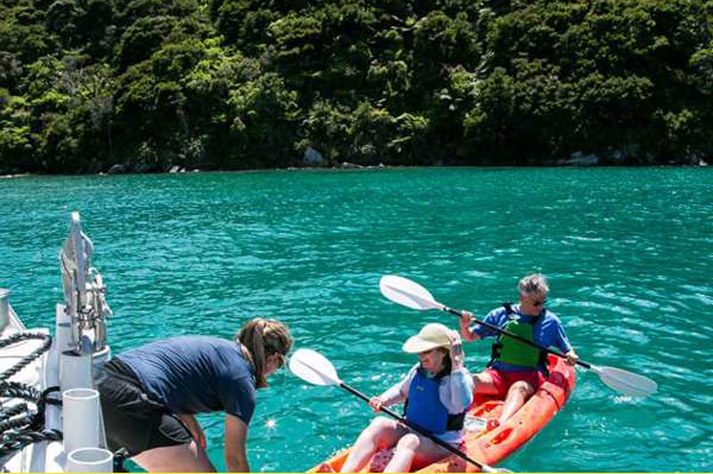 You can charter and exclusive boat cruise in the Abel Tasman