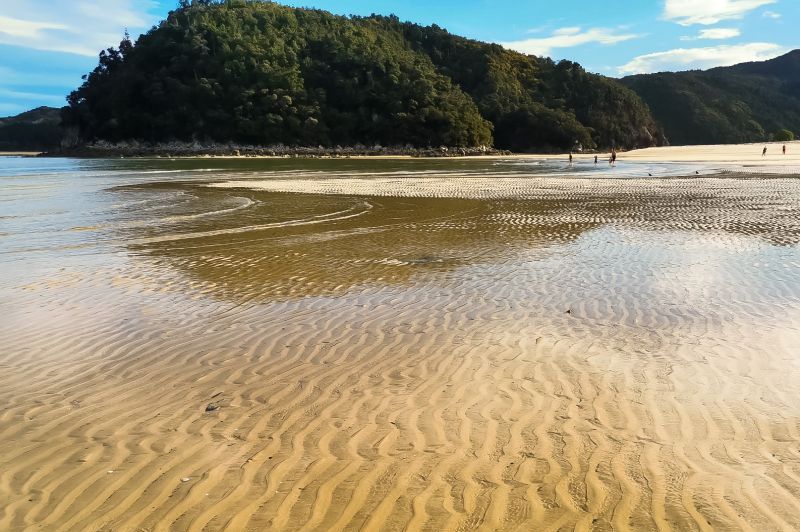 Walk along the golden sands of Aotearoa New Zealand's Abel Tasman National Park