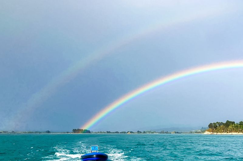 Beautiful rainbow in the Abel Tasman